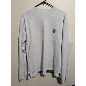 Undefeated Icon Jersey Waffle Long Sleeve Sweatshirt Grey Size Small